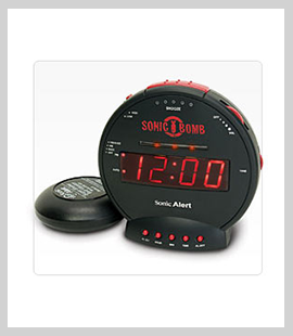 Sonic Bomb Jr alarm clock for hearing impaired